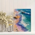 thumbnail image 2 of Pastel Waves Canvas Print, Minimal Retro Ocean Painting, Trendy Coastal Beach House Wall Decor, 2 of 8