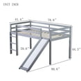 thumbnail image 2 of Bellemave Twin Size Loft Bed with Slide, Kids Low Loft Beds Frame with Ladder, Wood Toddler Loft Bed with Safety Guardrails (Gray), 2 of 8