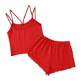 thumbnail image 4 of BRICH Women's Elegant Sleeveless Cami Tops and Shorts 2 Piece Sleepwear Sets with Breathable Comfort Outfits Red M, 4 of 5