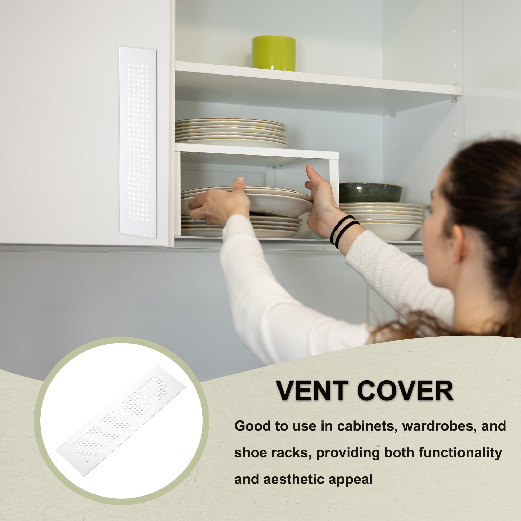 Uxcell 2Pcs 20 x 3" Door Air Vent Cover Grille Ventilation Cover with Screw Silver
