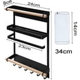 thumbnail image 3 of Hanging Shelf Shelf Fridge Storage with Suction Cups Spice Rack Shelf Wall Mounted Kitchen Storage Herb Freestanding Spice Shelf(Black), 3 of 5