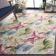 thumbnail image 3 of SAFAVIEH Barbados Paul Botanical Indoor/Outdoor Area Rug, Ivory/Green Rust, 9'10" x 12'5", 3 of 13