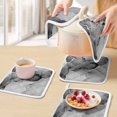 thumbnail image 5 of Marble Grey Pot Holders for Kitchen Heatproof Potholder, 2 Pack Modern Abstract Ink Painting Luxury Hot Pads Multipurpose Oven Pads Cloth Potholders Trivet for Cooking and Baking, 5 of 8