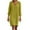 Yellow, variant on Augper Plus Dresses Womens 2024 Fashion Cotton And Linen V-neck Loose Three Quarter Sleeve Solid Knee-High Dress
