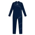 thumbnail image 5 of CHICTRY Girls Shiny Rhinestone Full Body Length Unitard One Sleeve Gymnastics Dance Ice Skating Jumpsuits Navy Blue 14, 5 of 7