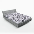 thumbnail image 2 of Ambesonne Zebra Fitted Sheet, Silhouette of African Animals, Queen Size, Violet Charcoal Grey, 2 of 5