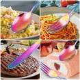thumbnail image 2 of Wzcpcv 20 Piece Rainbow Stainless Steel Flatware Set For 4, Rainbow  Silverware Sets Kitchen Utensil Set Forks And Spoons Silverware Set Apartment Essentials, 2 of 7