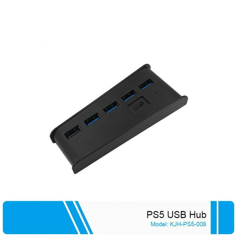 Ankey 5 Port USB Hub for PS5, USB High-Speed Expansion Hub Charger Compatible with PlayStation 5 Game Console, Size: 4.8*1.7*11cm, Black
