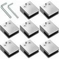 thumbnail image 1 of Pool Glass Fence Reinforcement, Stainless Steel 316 Adjustable Clips with Rubber Gaskets for Balcony Railing, Space Aluminum Alloy (8PCS), 1 of 6
