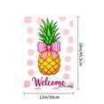 thumbnail image 4 of Amhnf Welcome Pineapple With Pink Bow On Polka Dot Background Garden Flag For Home Outdoor Garden Yard Decor 12x18 inch, 4 of 5