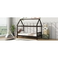 thumbnail image 6 of Bed Frames Twin House Bed with Headboard and Footboard, Twin Rubber Wood Bed with House Frame,Esspresso,Adjustable Bed Base, 6 of 11