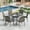 Black-Black, variant on Vicllax Outdoor Patio Dining Set American Country Style Metal 42"for Garden Lawn (5 Pcs)