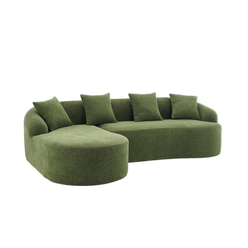 Curved Sectional Sofa with Chaise, 99'' Modern Luxury Chenille Cloud Couch for Living Room, Oversized 3-Seater Sofa Couch for Living Room, No Assembly