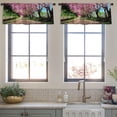 thumbnail image 3 of LALILO Kitchen Curtain Valance Cherry Blossom Thailand Rod Pocket Window Curtain 52"x 18" Set of 2, 3 of 5