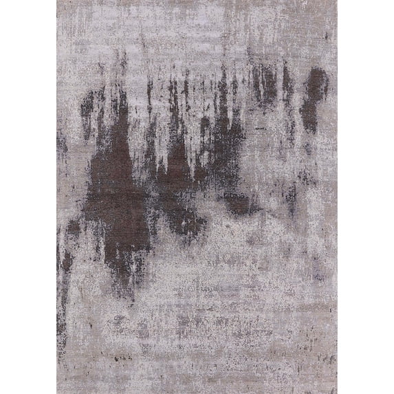 Ahgly Company Indoor Rectangle Mid-Century Modern Mauve Taupe Purple Oriental Area Rugs, 8' x 10'