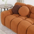 thumbnail image 6 of Modern Cloud Sofa, Black Boucle Fabric, Deep Seat Loveseat with 2 Pillows (Beige, 2seater), 6 of 18