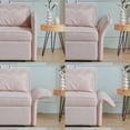 thumbnail image 4 of Chenille fabric pull-out sofa bed,sleeper loveseat couch with adjustable armrests-Pink, 4 of 6