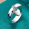 thumbnail image 6 of Ziurtnc Women Ring Heart Shape Lock Polished Electroplated Alloy Geometric Pendant Colorfast Stainless Lady Anniversary Gift Wedding Ring, 6 of 7