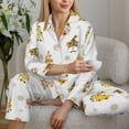 thumbnail image 6 of Yiaed Gnome With Sunflower Print Pajamas Women's Long Sleeve Sleepwear Soft Button Down Loungewear Pjs Lounge Set Nightwear Womens Pajama Pants-XX-Large, 6 of 7