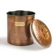 thumbnail image 3 of Hammered Antique Copper Stainless Steel Cookie Jar, Cute Cookie Container, Decorative Kitchen Food Storage Holder for Cookies, Biscuits, and Baked Treats, with Rubber seal lid,TG-1844AC, 3 of 3