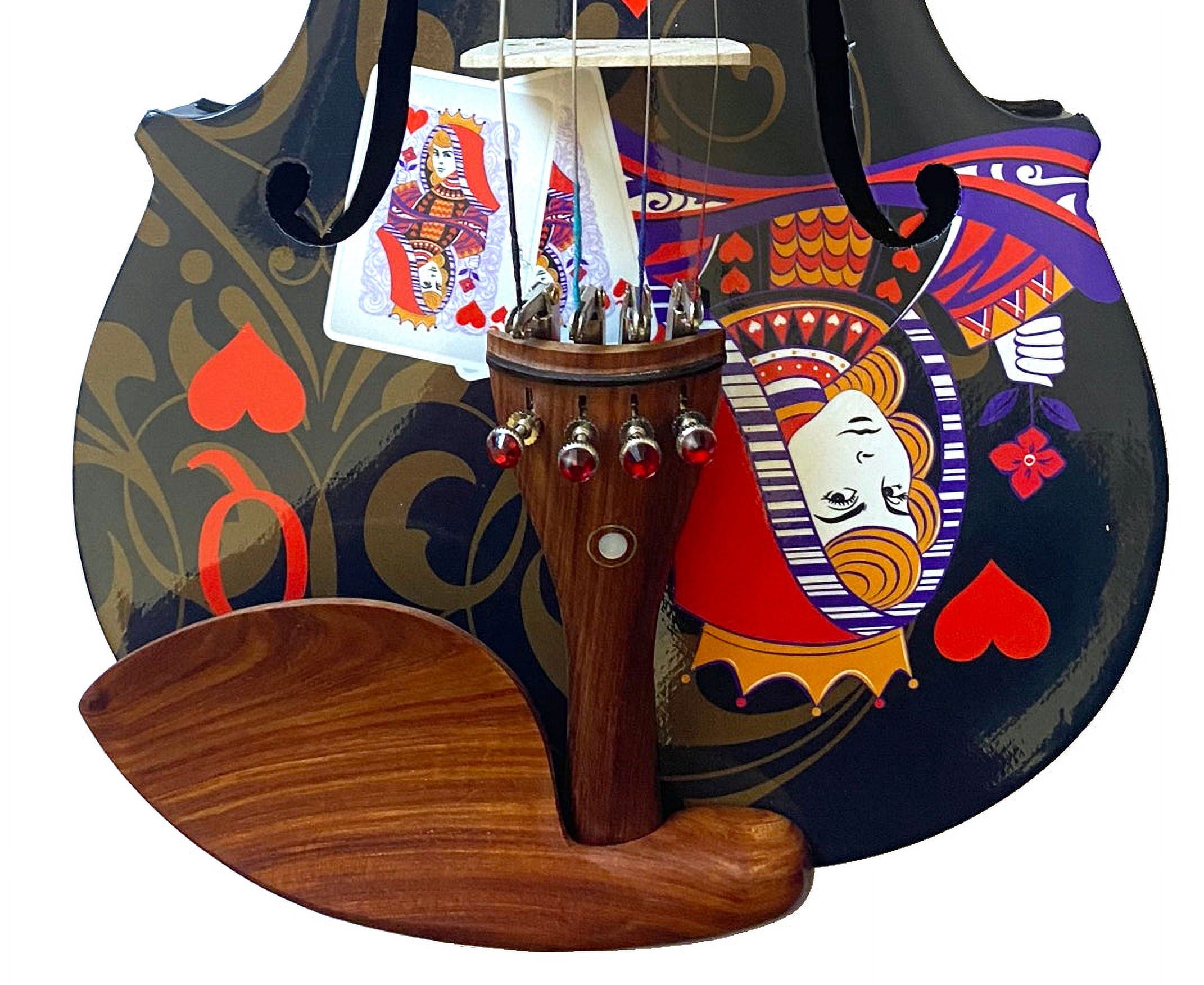 Queen of Hearts White Violin Outfit white carbon fiber bow case rosin strings crystal fine tuners set up