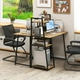 thumbnail image 4 of Topbuy Computer Desk Industrial Wood Study Desk w/Storage Shelf Writing Table Workstation Natural, 4 of 10