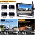 thumbnail image 4 of Cámara de respaldo inalámbrica para Furrion RV: Grabación de 7 pulgadas Plug-Play Fácil configuración Camión Remolque Cámara de visión trasera Monitor con botón táctil Pantalla dividida 4 canales AMTI, 4 of 5