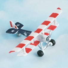 Hot Wings Curtiss Jenny - Old Glory Die Cast Collectible Plane with Connectible Runway #1 Seller in Aviation Museums Nationwide