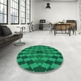 thumbnail image 4 of Ahgly Company Machine Washable Indoor Round Transitional Spring Green Area Rugs, 6' Round, 4 of 7