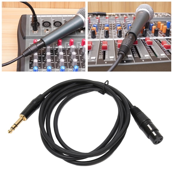 XLR Female to 1/4inch TRS Cable, Balanced Interconnect Cables, TRS to XLR Cable Heavy Duty Microphone Cable Supports 48V Phantom Power for Microphone Mixer Guitar AMP Speaker.