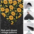 thumbnail image 3 of Black Sunflower Bud Pattern Kitchen Rugs Sets Of 3,Kitchen Runner Rugs Non Skid Washable,Decorative Kitchen Floor Mats for Kitchen,Sink,Laundry,17"x30"+ 17"x47" + 17"x59", 3 of 6