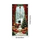 thumbnail image 3 of Cubierta de puerta navideña con muñeco de nieve, 35 x 71 pulgadas, tela para colgar en la puerta principal, cortina roja con diseño de muñeco de nieve y árbol, pancarta, escena de nieve invernal, fond, 3 of 6