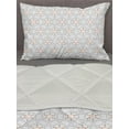thumbnail image 3 of Geometric Comforter & Sham Bedding Set, Abstract Pastel Toned Pattern with Circles and Rounds Image, 3 pcs Duvet Set Microfiber Filling Quilt, 5 Sizes, Peach Dark Night Blue, by Ambesonne, 3 of 4