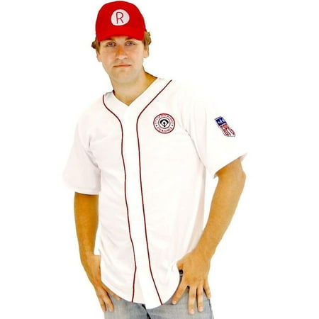 Men's Rockford Peaches AAGPBL Baseball Costume Jersey and Hat