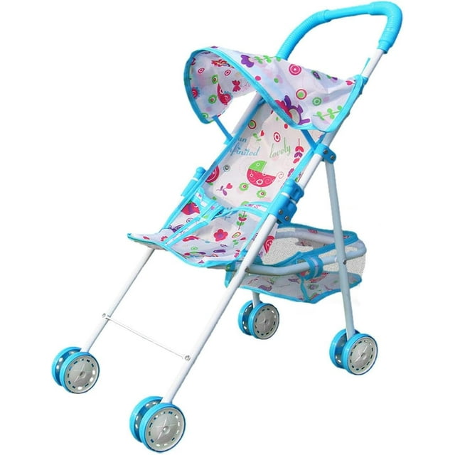 LAICAIW Poussette pour Poupée, Poussette Réaliste pour Poupée, Poussette pour Poupée Pliable pour Enfants, Poussette Pliable pour Poupées, Jouets de Jeu d'Imitation pour Enfants, Poussette de Jeu avec Poignée Confortable