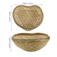 thumbnail image 2 of FRCOLOR Bamboo Storage Basket for Sundries Woven Bread Basket Decorative Desktop Organizer Rustic Fruit Basket for Home Woven Sundries Basket for Desk, 2 of 8