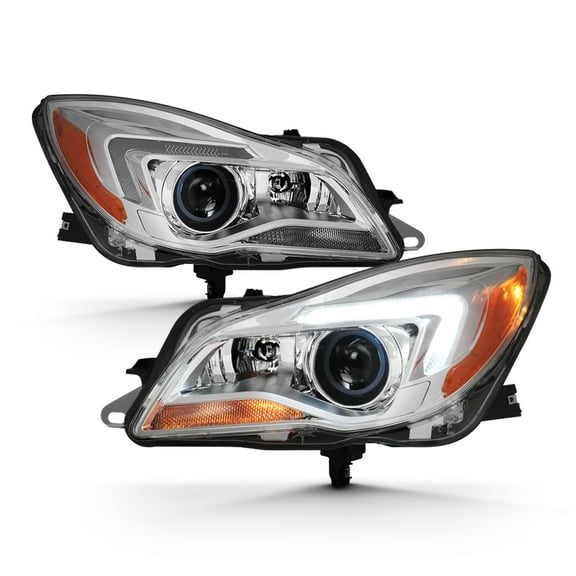 AKKON - Fits 2014 2015 2016 2017 Buick Regal Sedan HID/Xenon Stype Projector Chrome Headlights Pair Driver Left Passenger Right