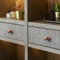 thumbnail image 4 of Goo-Ki Antique Copper Zinc Alloy Cabinet Knobs with Backplate, Single Hole Center Drawer Pulls Hardware for Dresser,Wardrobe & Cupboard, 6 Pack, 4 of 8