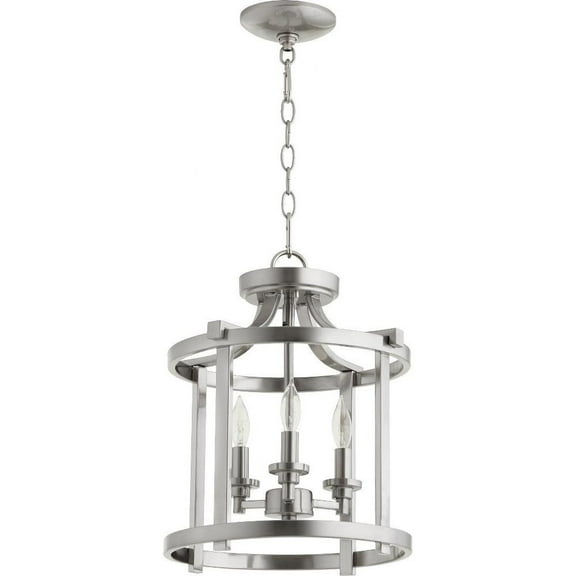 Sunny Gate 3 Light Dual Mount Pendant in Transitional Style 13 inches Wide By 15.75 inches High-Satin Nickel Finish Bailey Street Home 183-Bel-2534330