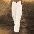 thumbnail image 4 of Endives Womens Jean Flare Pants Western Brown Fringe Flared Jeans Elastic Waist Trendy Stretchy Tassel Denim Pants Flare Pants White, 4 of 5
