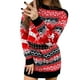 thumbnail image 1 of Vestido de suéter largo de manga larga con cuello redondo y diseño de alce navideño para mujer Fridja nbo1599, 1 of 6
