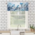 thumbnail image 3 of Hummingbird Valance Rod Pocket Window Curtain for Kitchen Spring Watercolour Blue Floral Garden Thermal Insulated Room Darkening Curtain for Dinning Room 54 by 18 in, 1 Panel, 3 of 6