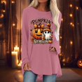 thumbnail image 2 of T-shirt à Manches Longues avec Imprimé Graphique d'Halloween pour Femmes, Confortable, Coupe Ample, Col Rond, Automne Hiver, Décontracté, Quotidien, Basique, Hauts, 2 of 4