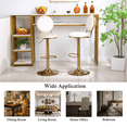 thumbnail image 6 of 25-33 Inch Velvet Counter Height Dining Chairs, Adjustable Swivel Barstools High Bar Chairs with Back & Golden Metal Base, Stools Chair with Footrest for Home Kitchen Island, Pub(Beige,Set of 4), 6 of 10
