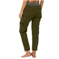 thumbnail image 4 of up to 60% off Gifts Usmixi Womens Cargo Trousers Fashion Drawstring High Waist Stretchy Long Pants Plus Size Lightweight Cotton Pants with Pockets Army Green XXL, 4 of 6