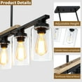 thumbnail image 5 of Farmhouse Kitchen Island Lighting,5-Light Dining Room Light Fixtures Over Table Linear Chandelier Pendant Lighting with Glass Shade and Adjustable Rods for Dining Table Living Room, 5 of 14