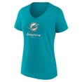 thumbnail image 2 of Women's Aqua Miami Dolphins Logo Team Lockup V-Neck T-Shirt, 2 of 3