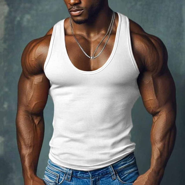 TaTaai Mens Summer Workout Vest Sleeveless Loose Breathable for Exercise Running Gym Daily Gift