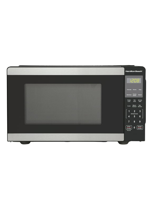 Hamilton Beach 0.9 Cu ft Countertop Microwave Oven, Stainless Steel, New