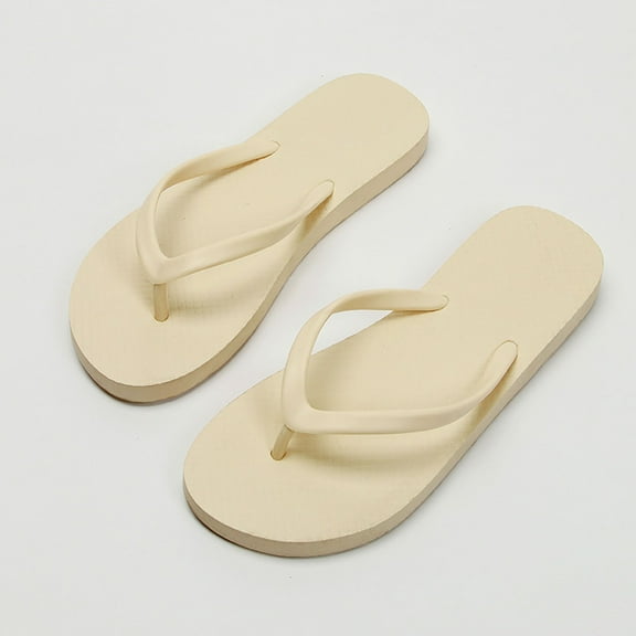 CPNG Women Ladies Slim Anti-Slip Soft Sole Flip Flops Shower Slippers Flat Sandals Summer Bathroom Beach Pool Ultra Lightweight Basic Thongs Rubber Soft Slide Slip-on Shoes